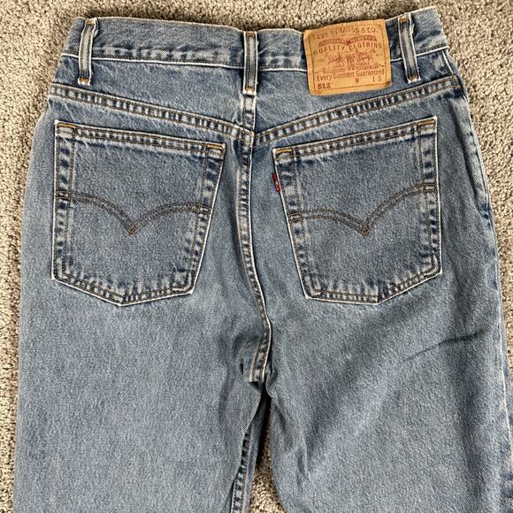 Vtg Levis 512 Jeans Women’s 11 S 28x29 High Waist Tapered Leg Denim Y2K Grunge - Picture 13 of 14